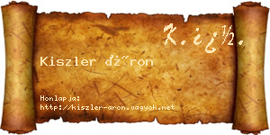 Kiszler Áron névjegykártya