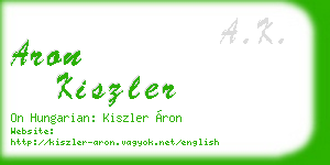 aron kiszler business card